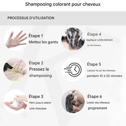 Shampooing pour coloration instantanée des cheveux