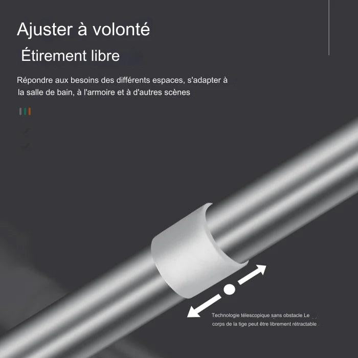 Tige réglable à montage facile