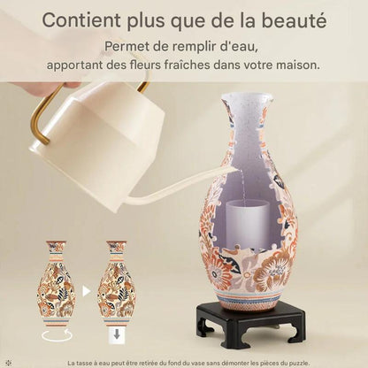 ✨Vase puzzle artistique 3D à thème saisonnier 🌸 Un cadeau parfait 🎁