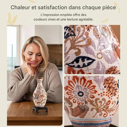 ✨Vase puzzle artistique 3D à thème saisonnier 🌸 Un cadeau parfait 🎁