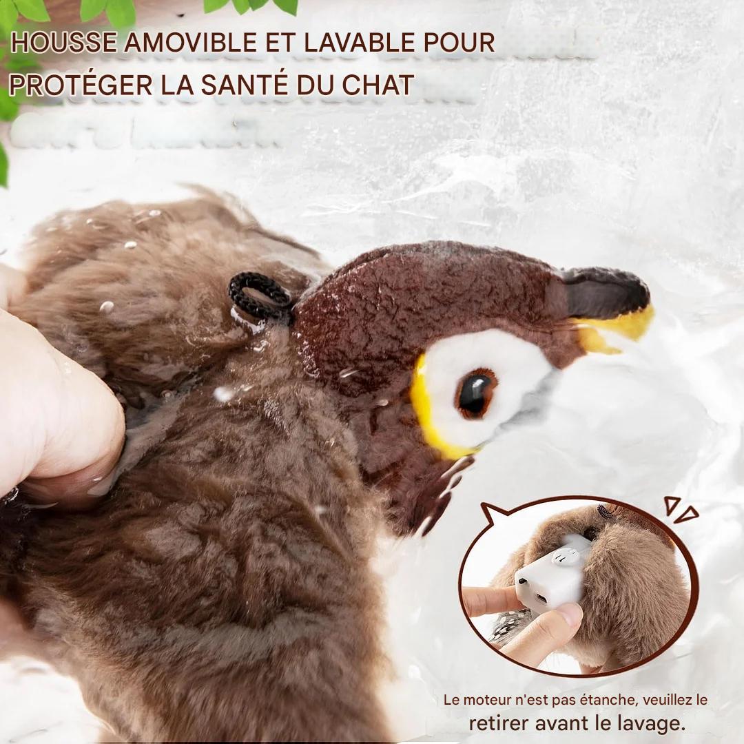 Jouet interactif pour chat avec oiseau gazouillant