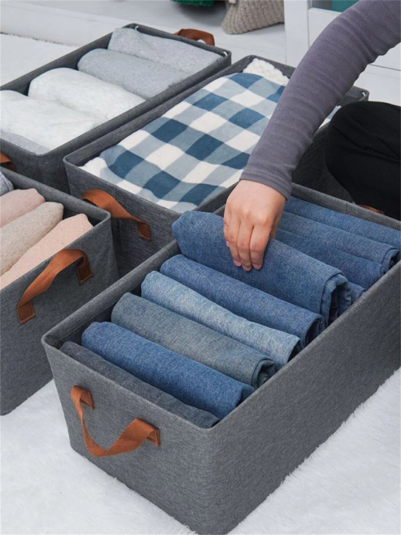 Lot de 5 Boîte de Rangement Pliable Visi-Comfy