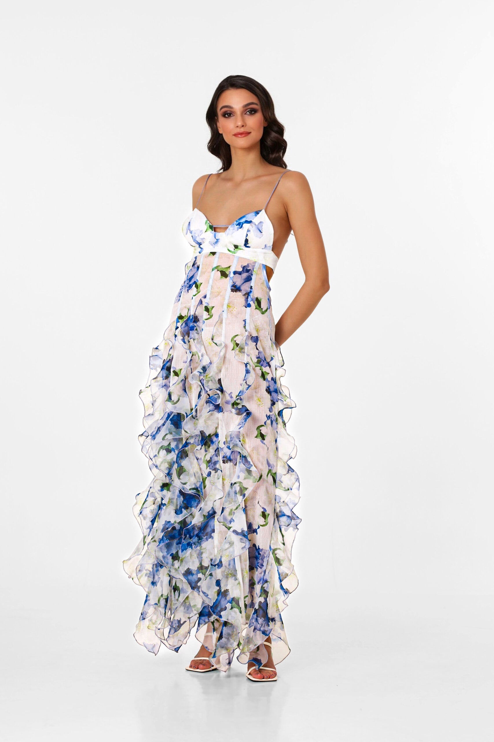 Robe fleurie iris printemps