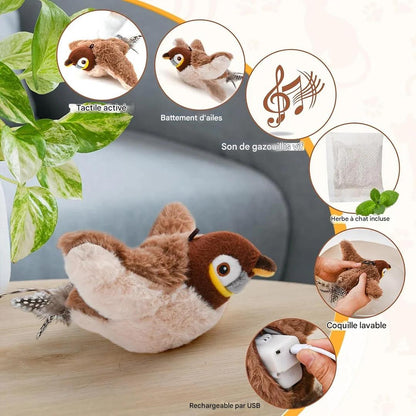 Jouet interactif oiseau gazouillant | Stimule, amuse et rend votre chat heureux !