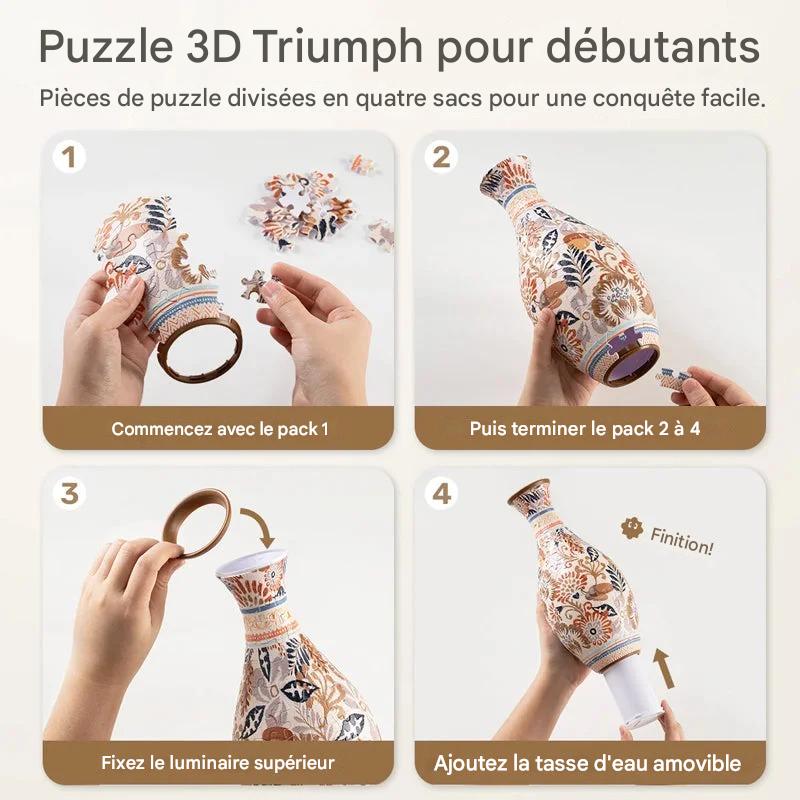 ✨Vase puzzle artistique 3D à thème saisonnier 🌸 Un cadeau parfait 🎁